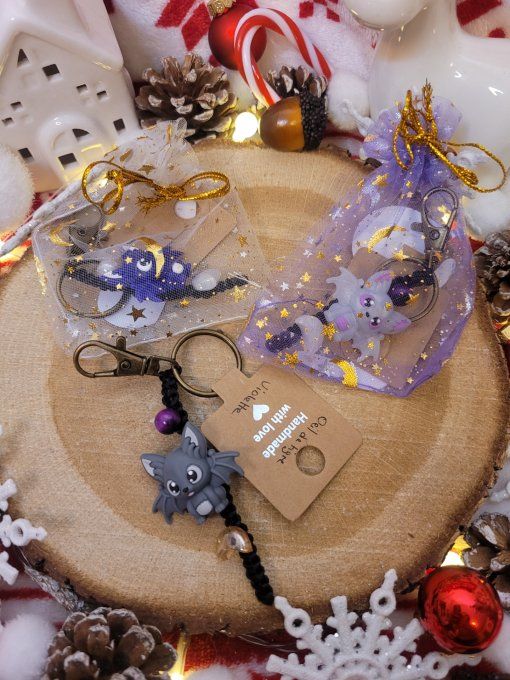 Porte clés chauves souris fait mains