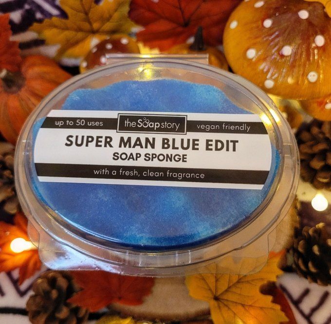 Savon éponge super man blue