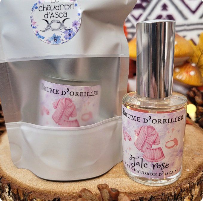 Brume d'oreiller talc rose