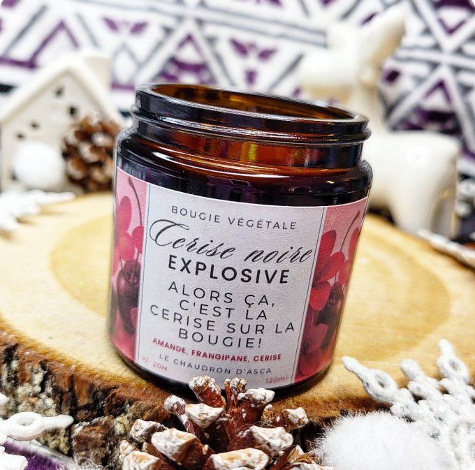 Bougie cerise noire explosive