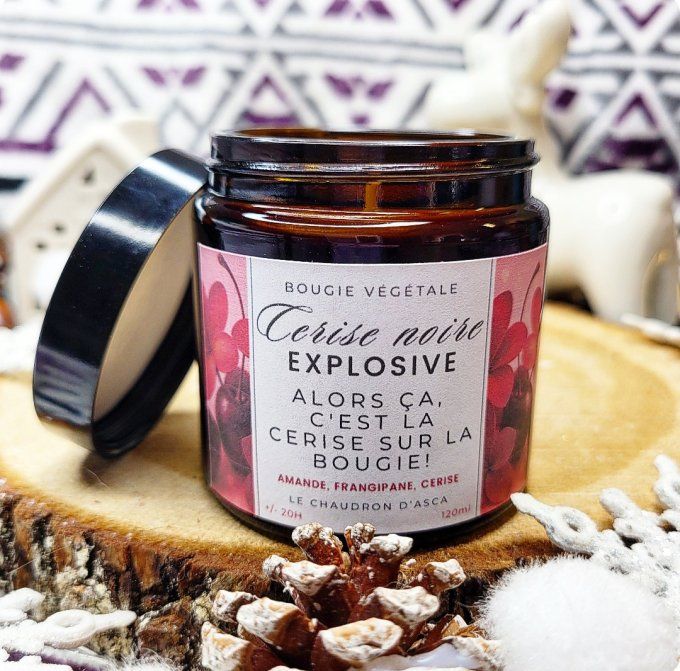 Bougie cerise noire explosive