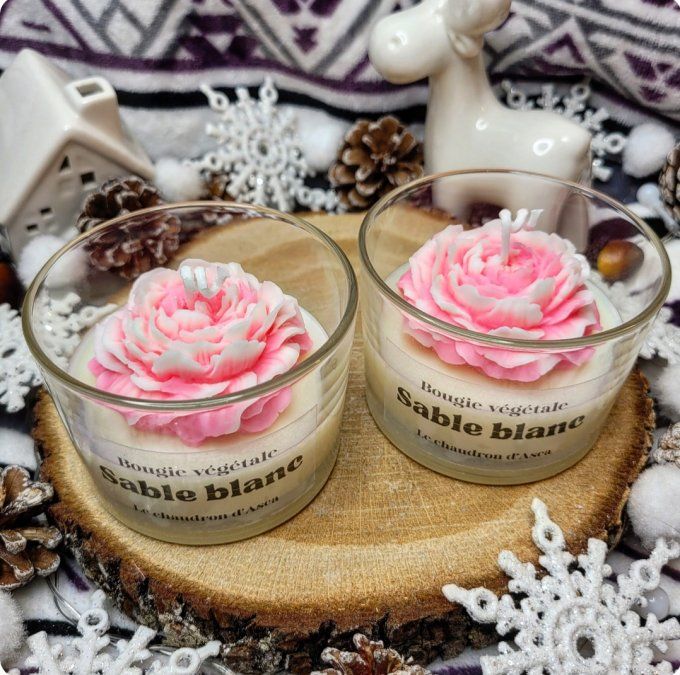 Bougie sable blanc