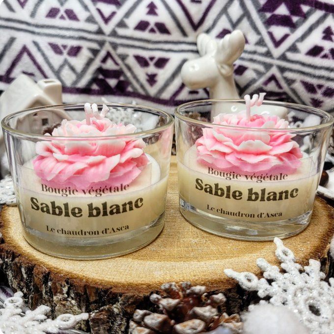 Bougie sable blanc